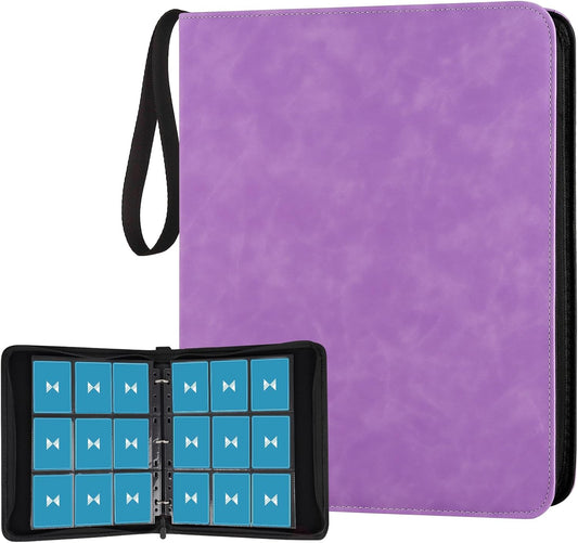 720 Card Binder, Premium Trading Card Binder, 9 Pocket Double Sided Pocket PU Card Collection Binder, Collector Card Album, Card Folder for MTG, TCG, Sports Cards, Game Cards (Light Purple)