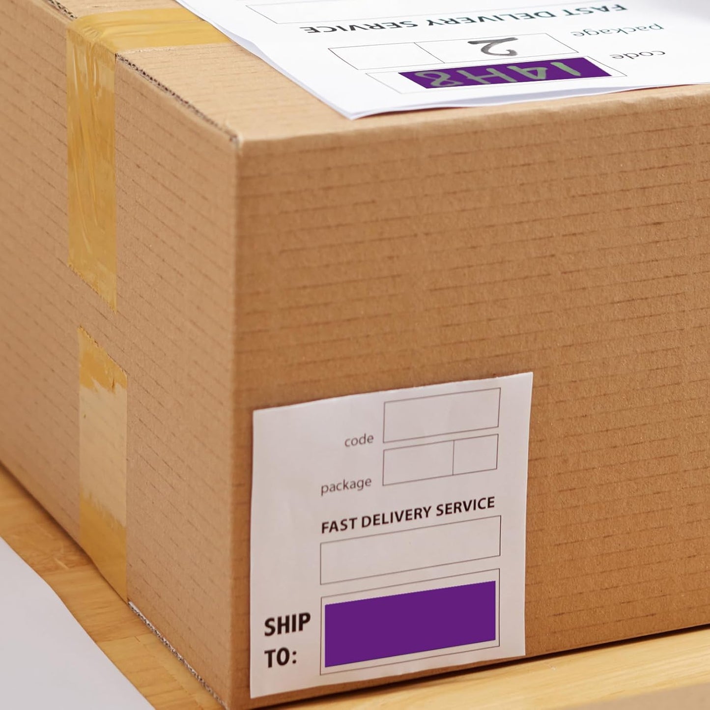 Purple Rectangle Stickers 3 x 1 Inch Color Coding Labels Vinyl Roll Self-Adhesive Waterproof Removable 500 PCS