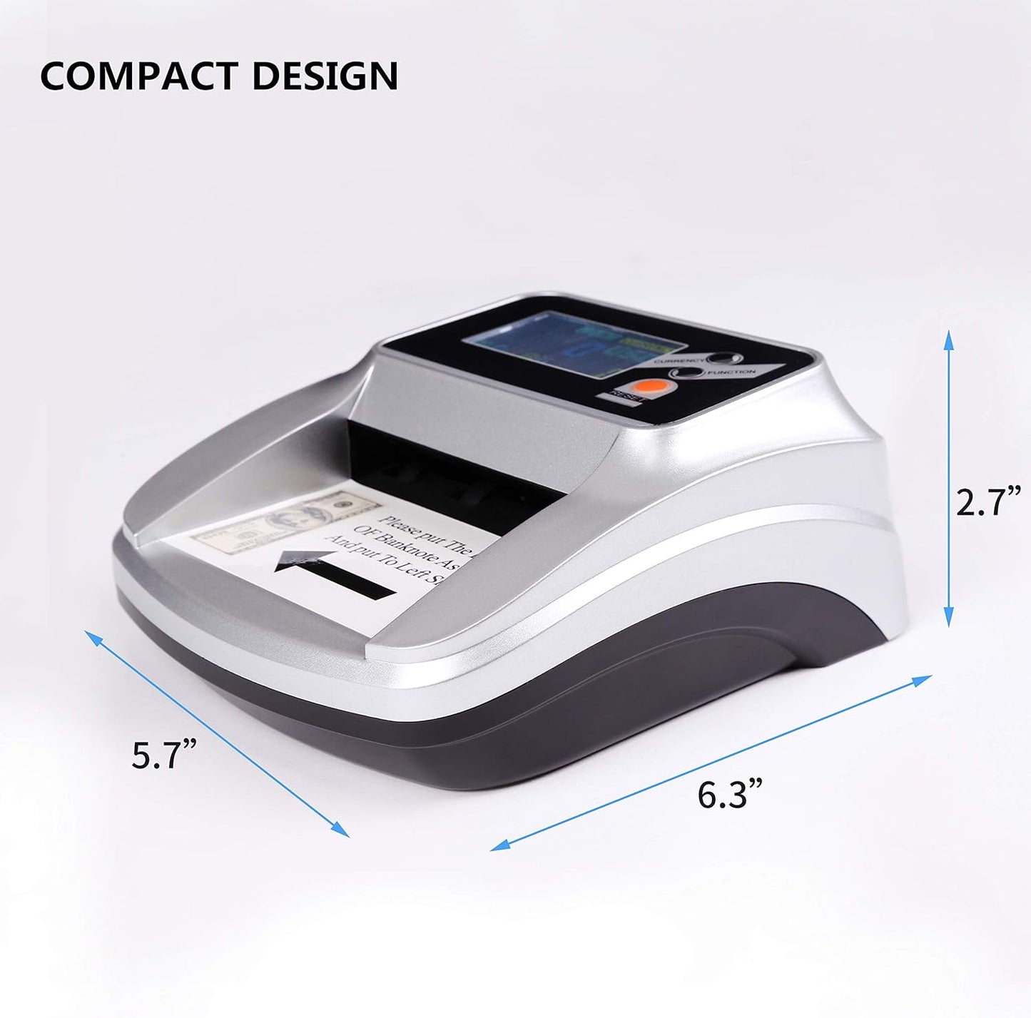 Counterfeit Money Checker Bill Detector Machine 2 in 1 with 5 Full Detection and Long-Term Service