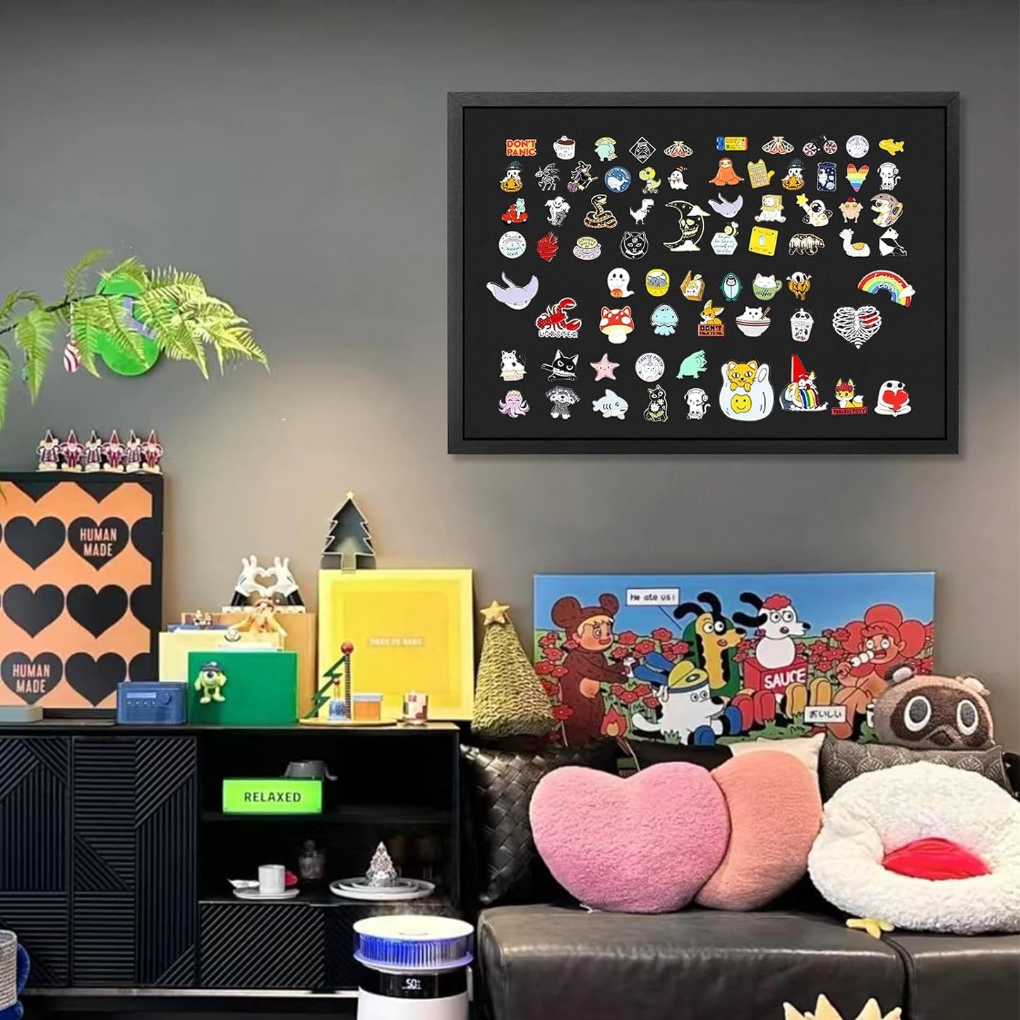 Miratino Large Bulletin Board, 23 "x17 Black Cork Boards for Walls with Frame, Pin Display Board Vision Board for Home School Office Decor