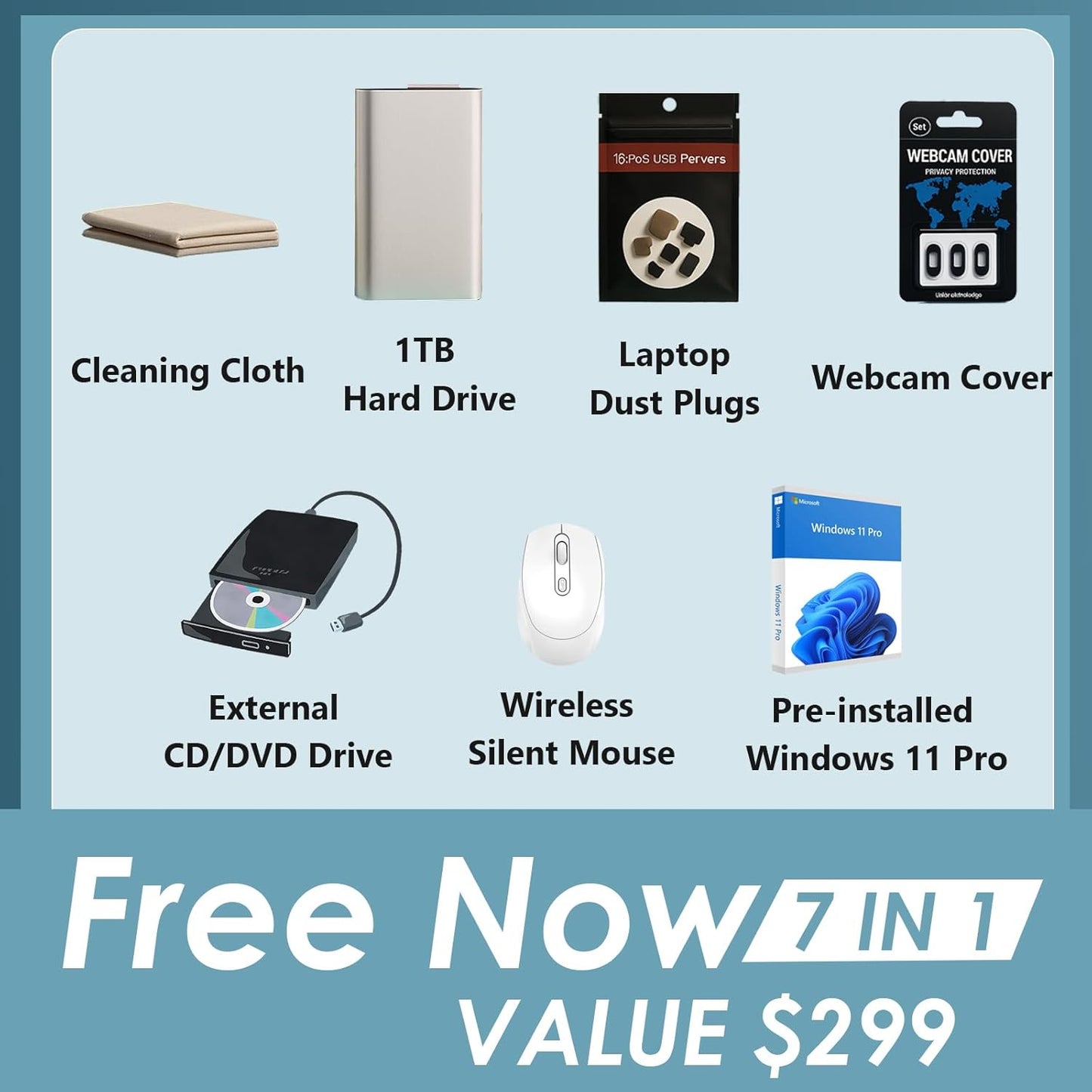 HP All-in-One Desktop Computer - 21.5" Full HD Anti-Glare Display | Intel Celeron J4025 | for Everyday Use | Mouse & Keyboard | 32GB RAM 1TB SSD | Win 11 Pro | w/Accessories