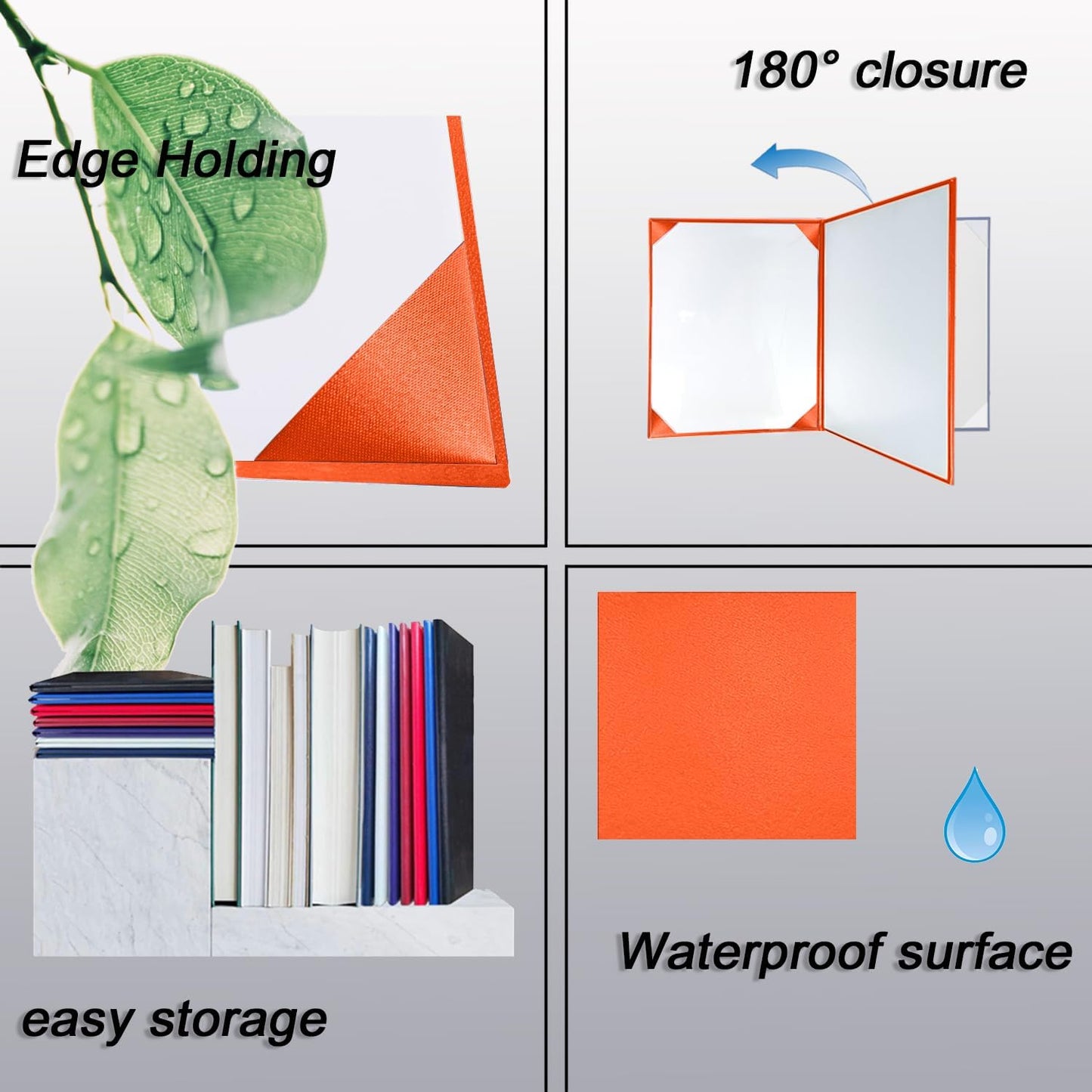 Certificate Holders 8.5"x11" Graduation Diploma Cover Document Leather Folders,Orange-5 Pack