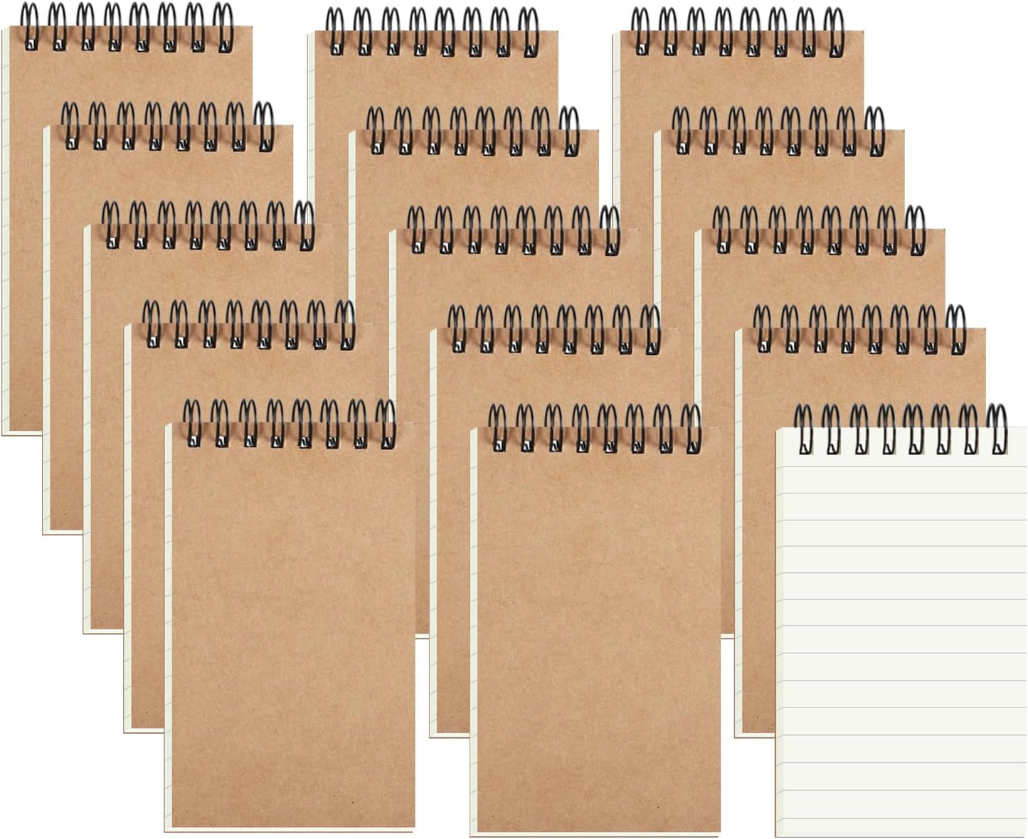 15 Pcs Pocket Notebooks Small Spiral Notebooks Journal Mini Top Spiral Notepads, Lined Memo Pads for Note Taking, 100 Pages/50 Sheets
