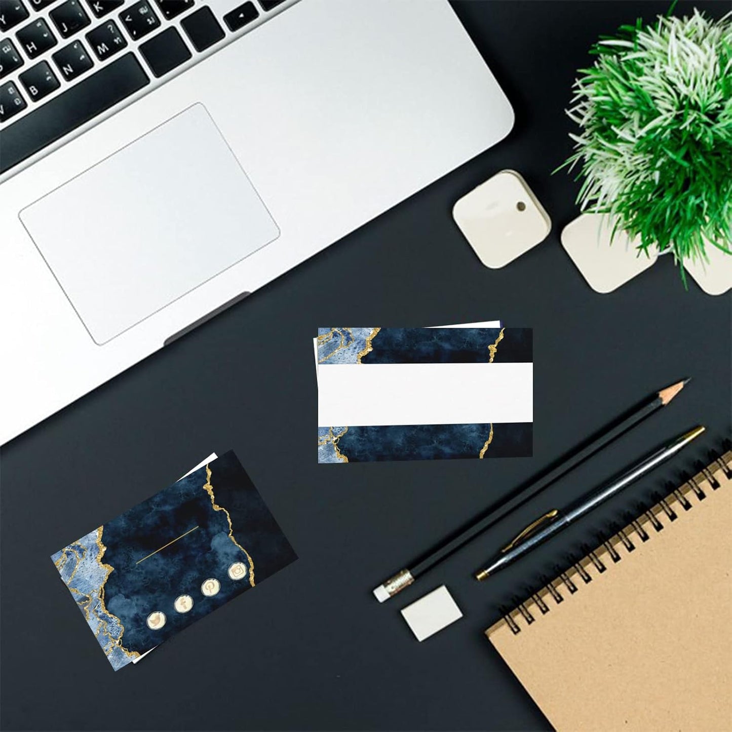 Custom Business Cards Personalized Business Cards for Small Business 300gsm Matte Paper Front & Back Sides Printed 3.5" x 2" - Glitter Marbling Template