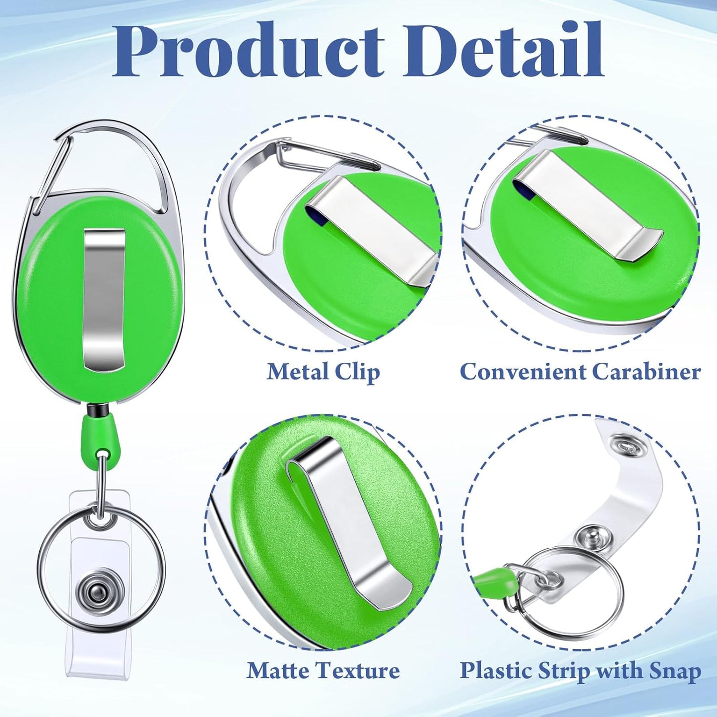 Laumoi 90 Packs Retractable ID Badge Holder Name ID Badge Reel Clips Keychain with Belt Clip and Key Ring for Office Worker Doctor Nurse Employee (Multicolor)