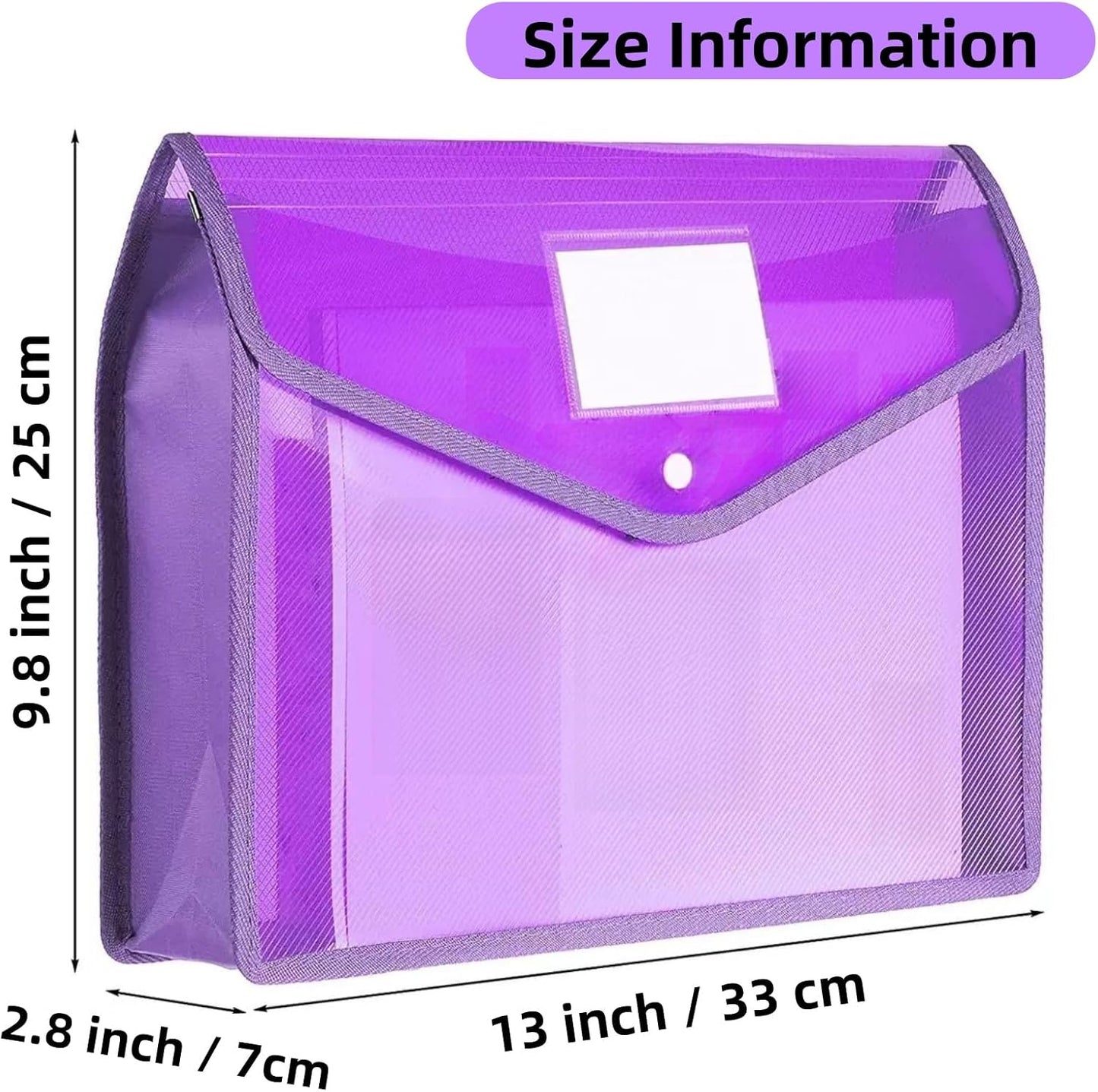 7 Pack Plastic Expanding File Folders, Folders For Documents With Snap Closure, Assorted Colors, Transparent Envelopes, Documents Holder,Paper Organizer, Waterproof, Fit Letter/A4 Size (A4) (Colorful)