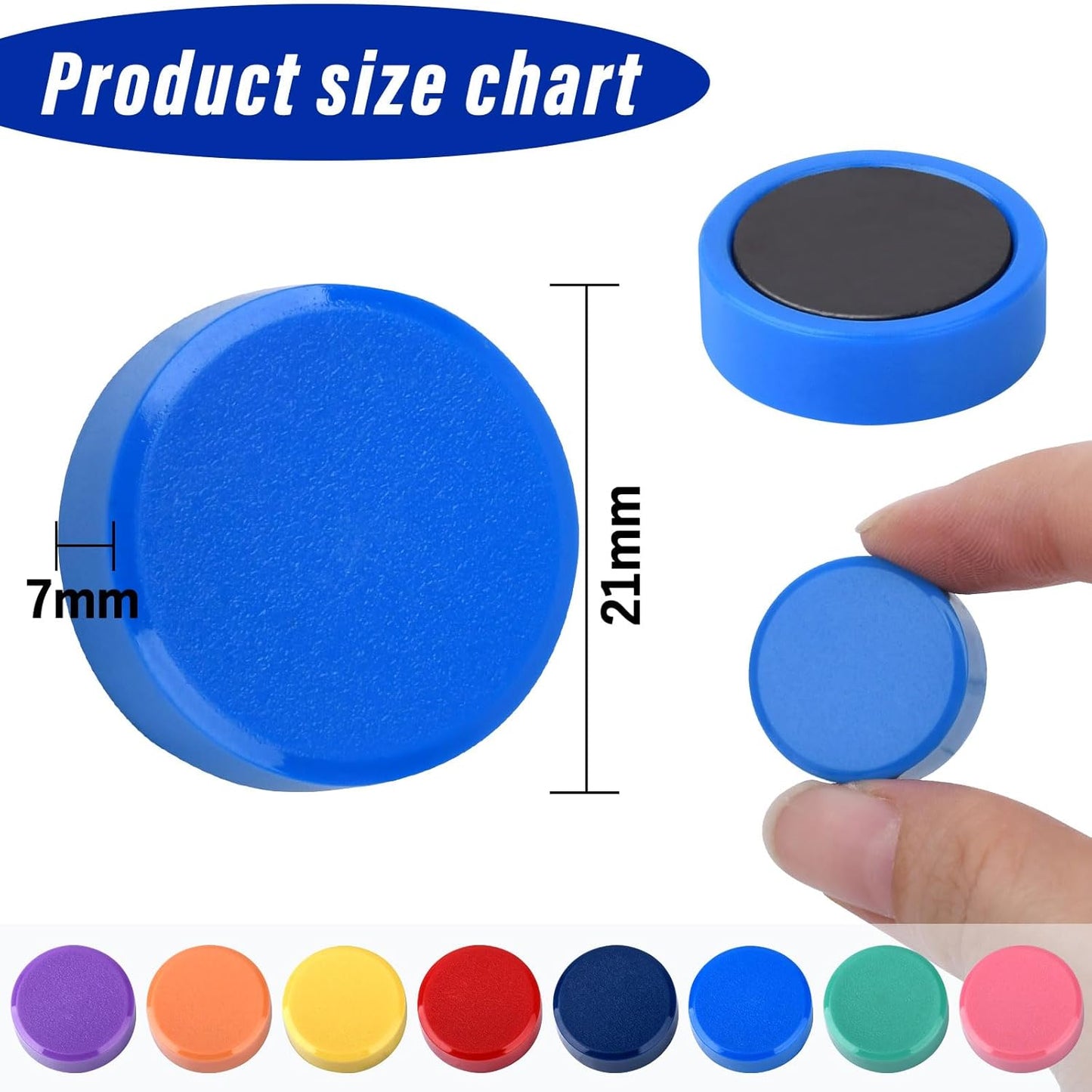 40 Pack Small Fridge Magnets,20MM Colorful Round Magnets for Whiteboard, 8 Colors Refrigerator Magnet,Small Cute Magnet for Decorative Locker Kitchen Office