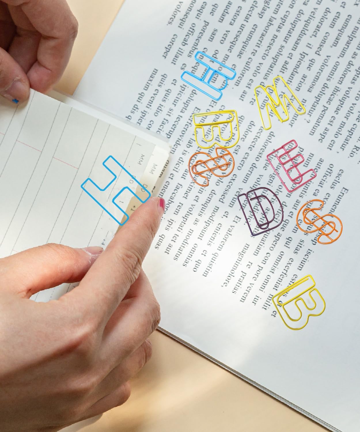 52 Pcs Stainless Steel Paper Clips - Alphabet Letter Clips for Office & School with Storage Box Assorted Color (Family Series)
