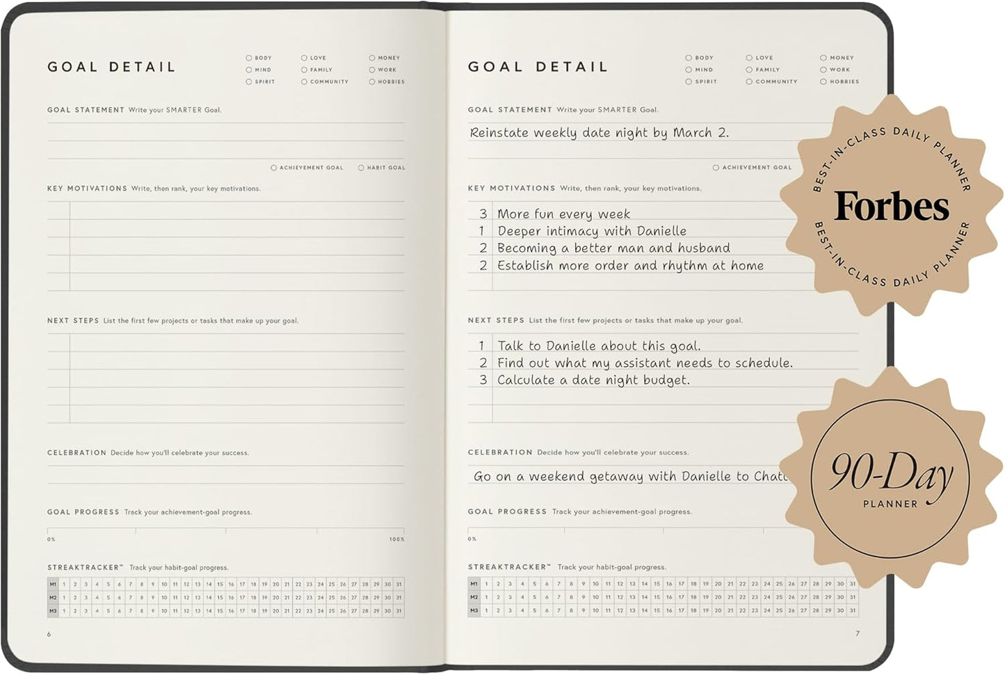 Full Focus Finch Linen Planner by Michael Hyatt - The #1 Daily Planner to Set Annual Goals, Increase Focus, Eliminate Overwhelm, and Achieve Your Biggest Goals - Hardcover