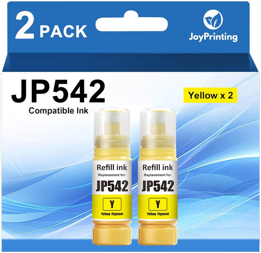 542 Ink Refill Bottles 542 Ink Yellow Pigment Work for ET-5800 ET-5850 ET-5880 ET-5180 ET-5150 ET-5170 ET-16600 ET-16650 ST-C8000 ST-C8090 (2 Pack, 70ml)