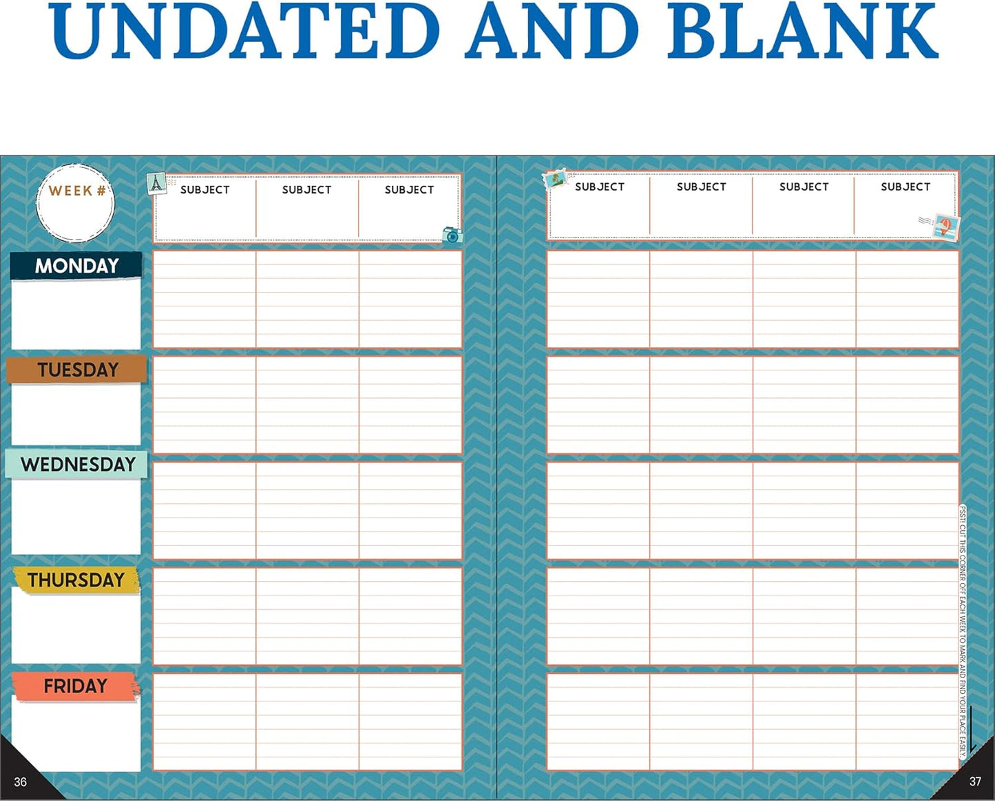 Carson Dellosa Let's Explore Teacher Planner 2025-2026, Undated 8" x 11" Lesson Plan Book With Retro Stickers, Class Schedule, Weekly Calendar, Classroom Must Haves, Homeschool and School Supplies