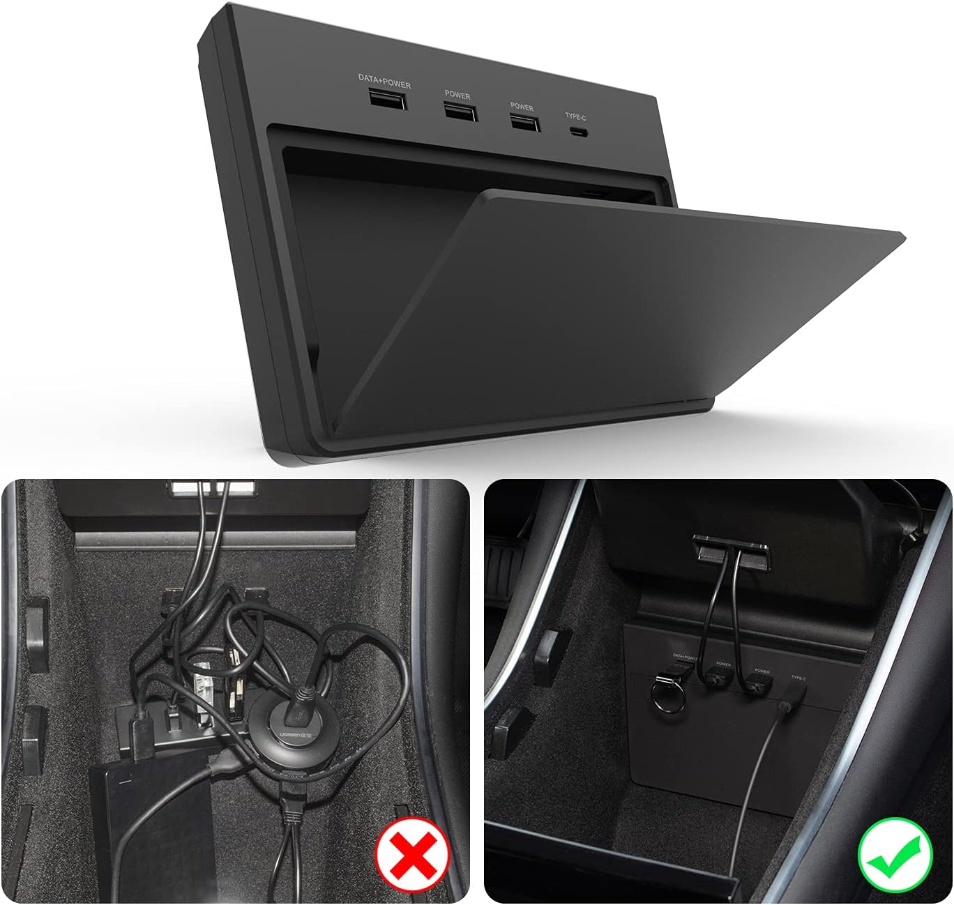 TAPTES USB Hub 5 in 1 Ports for Tesla Model 3 Before June 2020(Not Fit for Model Y),Dashcam & Sentry Mode Viewer USB Hub dongle USB (Not Fit for Tesla Model 3 Produced After June 2020)