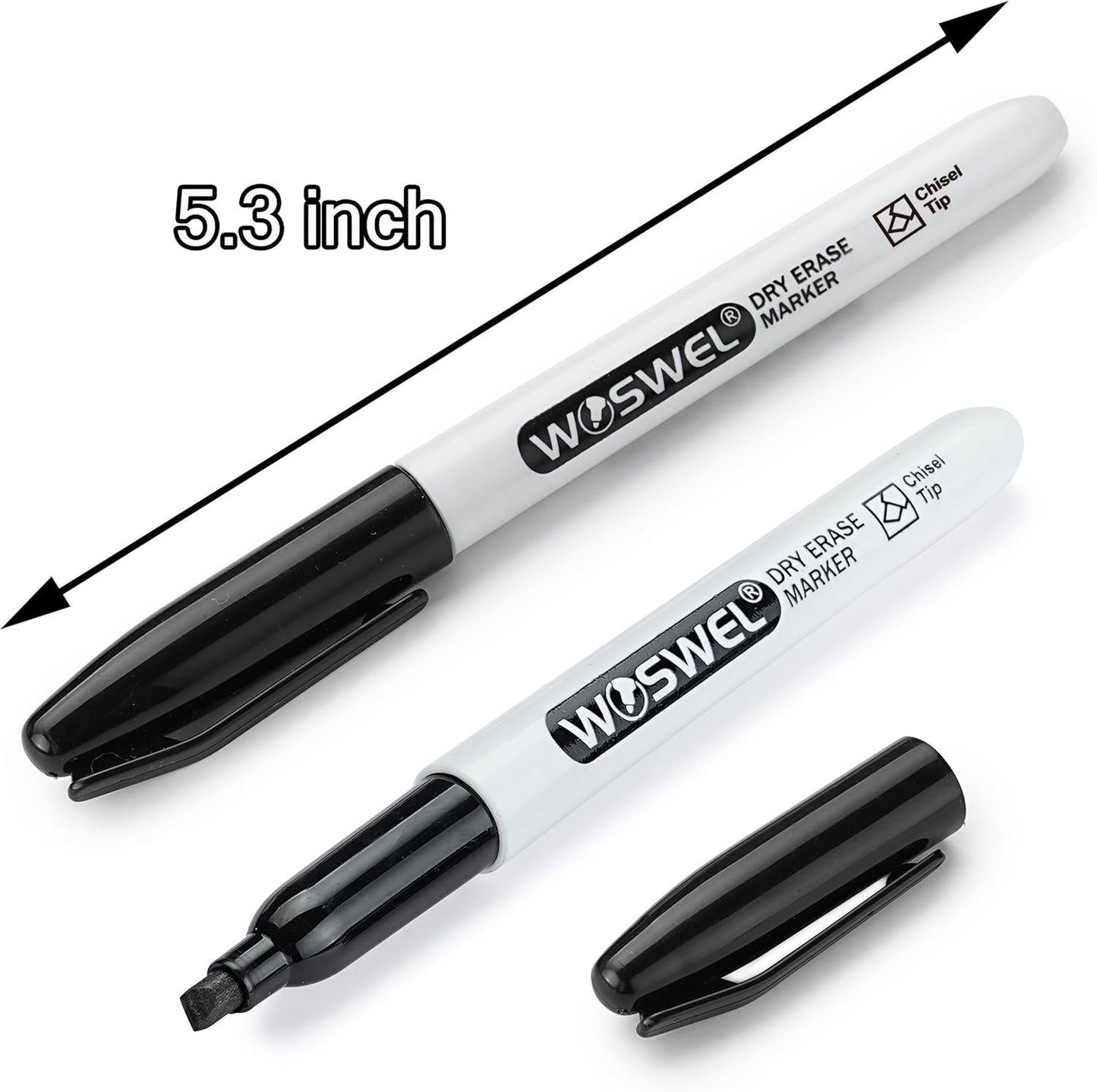 Dry Erase Markers Bulk, 144 Pack Black Chisel Tip Whiteboard Markers, Low Odor Dry Erase Markers for School Office Home