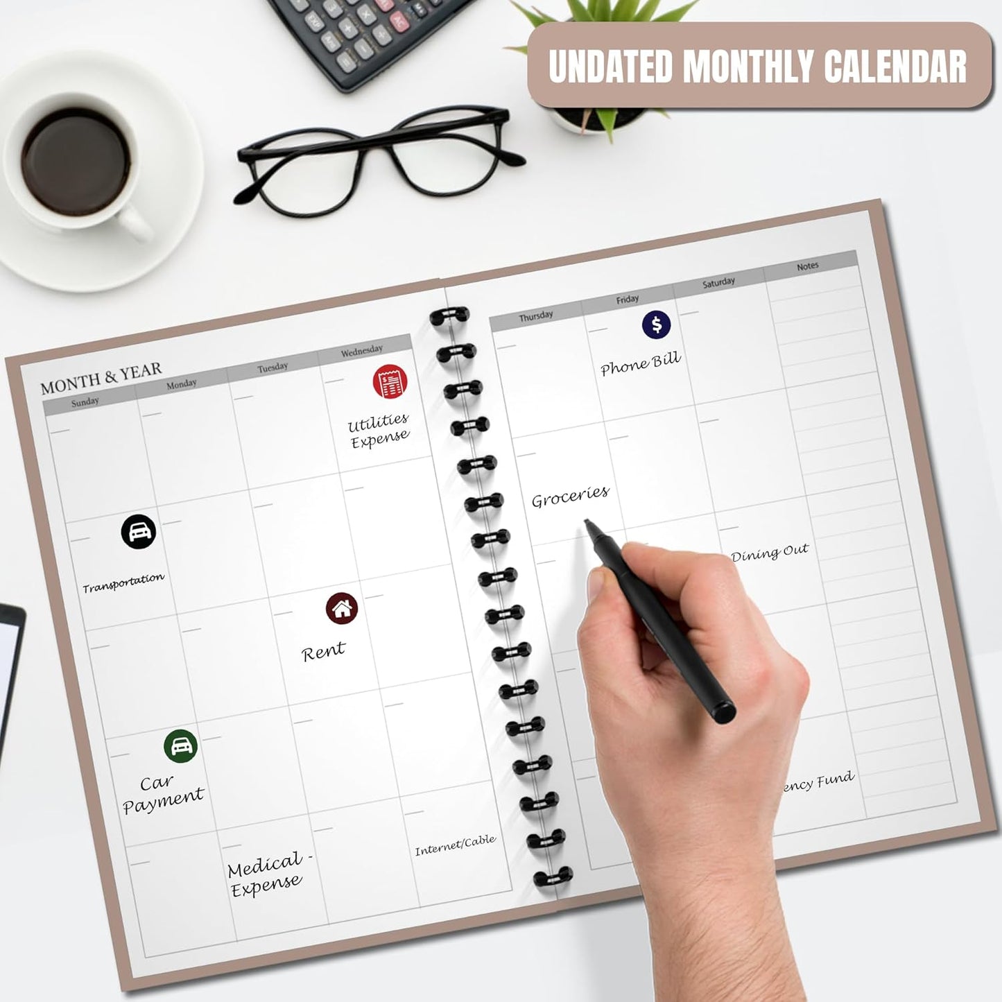 Budget Planner and Monthly Bill Organizer - Financial Planner Organizer Budget Book with Sticker Sheets - Bill Tracker Notebook | Budgeting Book with Debt, Saving and Expense Trackers - A5