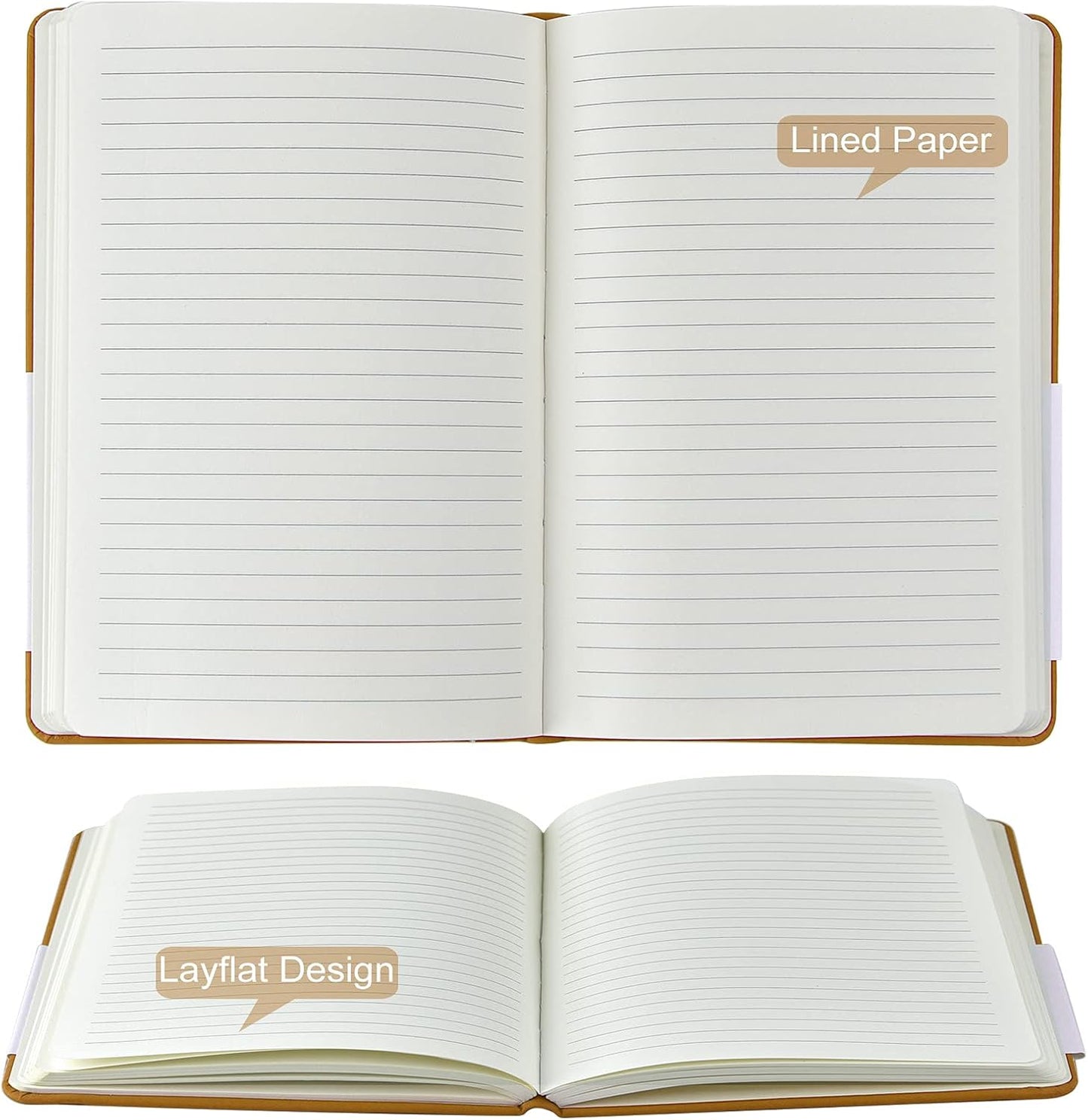 Coopay 24 Pack A5 Journal Notebooks Bulk, 160 Pages, 100GSM Thick Paper, 8.3 x 5.5 inch Hardcover Lined Leather Journals for Writing Office School Business,Bulk Notebook for Work Men Women (Brown)