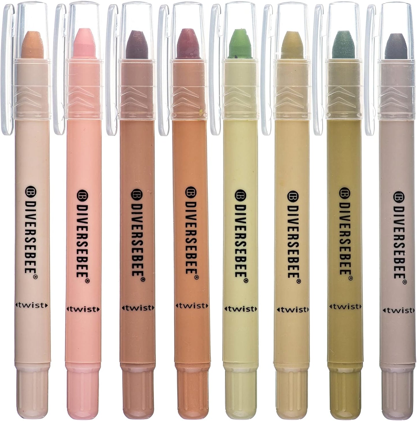 DIVERSEBEE Bible Highlighters and Pens No Bleed, 8 Pack Assorted Colors Gel Highlighters Set, Cute Bible Markers Study Journaling School Supplies and Accessories (Earthy)