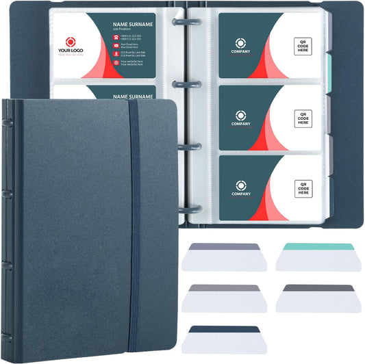 deli Business Card Book Holder, Business Card Organizer, Name Card Book Holder, Portable Office Business Card Holder, Hold 180 Cards, Blue