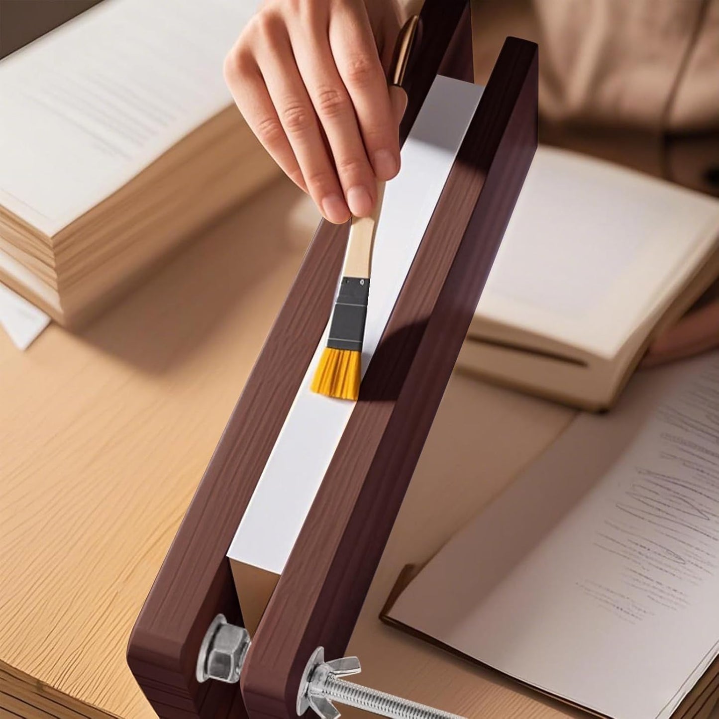 Stranthother 11.8 * 7.6 inch Small Wooden Book Press Book Binding Press Kits Books Lovers Gifts Flower Paper Press Kits