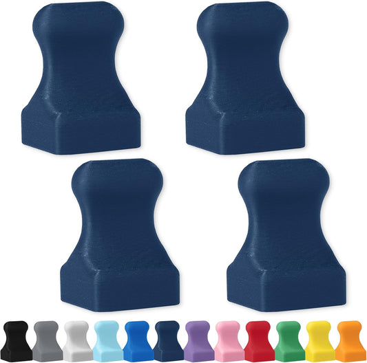 Glassboard Studio MiniPawn Magnet - Strong Neodymium Rare Earth Magnets for Fridge, Whiteboard, Locker & Magnetic Glassboards - Ideal for Crafting & Office Use - Strong Fridge Magnets (Navy Blue, 4)