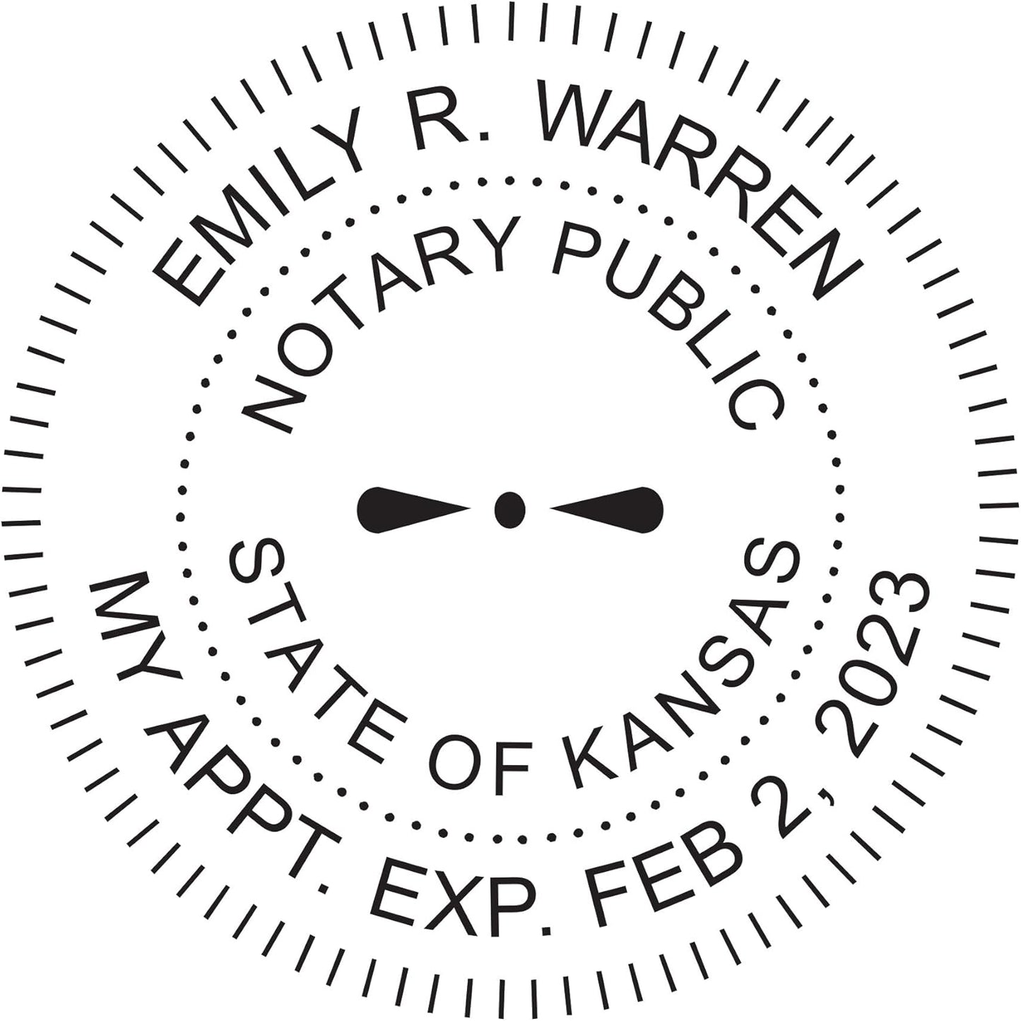 MaxMark Round Notary Pre-Inked Stamp for State of Kansas