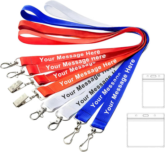 Custom Personalized Lanyards Bulk 30-5000PCS with Text Logo Photo for Women Men, Neck Straps Keychains with Detachable Buckle Customize for ID Badges Holder Teachers Students，Keys，Cruise