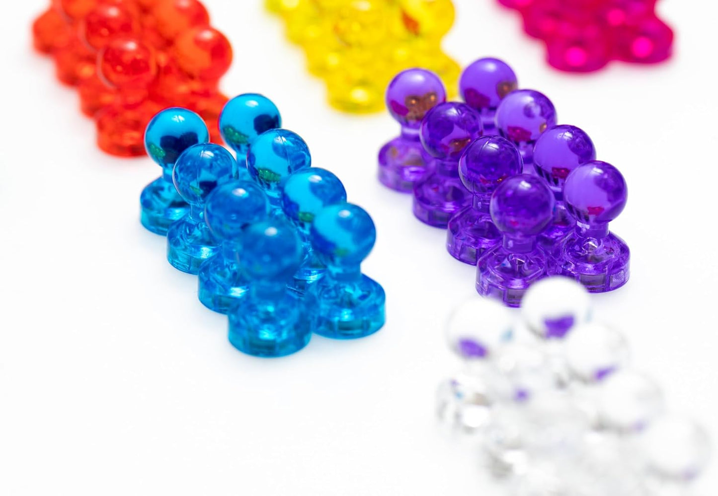 56 Colorful Magnets for Whiteboard | 7 Assorted Color Strong Push Pin Magnets | Perfect Magnetic Push Pins to use as Refrigerator Magnets, Whiteboard Magnet, Classroom Magnet