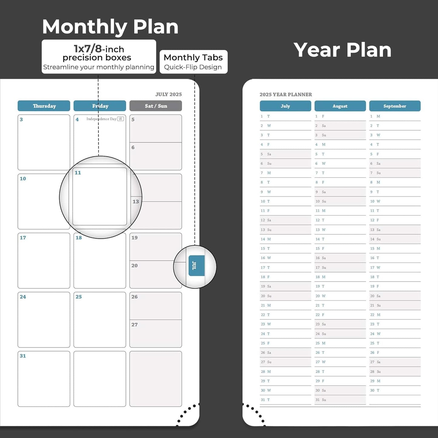 Planner 2026 Daily Weekly and Monthly,6.5"x3.75",12 Months Spiral Bound Calendar Agenda with Self-adhesive Pen Holder,2026 Appointment Book with Vegan Leather Soft Cover,Black