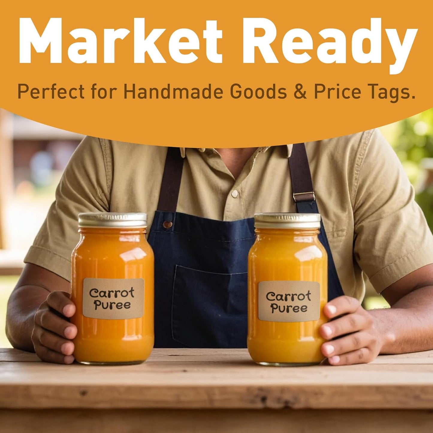 Camp Galaxy 2x3 Inch Natural Brown Kraft Stickers (350 Per Roll) - Rectangular Blank Stickers for Store Owners, Crafts, Organizing, Jar and Canning Labels, Price Tags