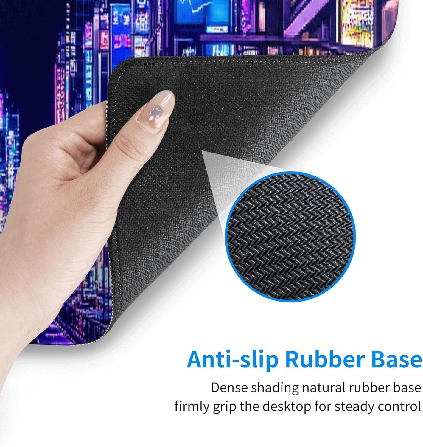 City Mouse Pad 31.5 X 11.8 Inch Big Desk Rubber Base Stitched Edges Keyboard Pad XXL Mouse Mat for Home Game and Office