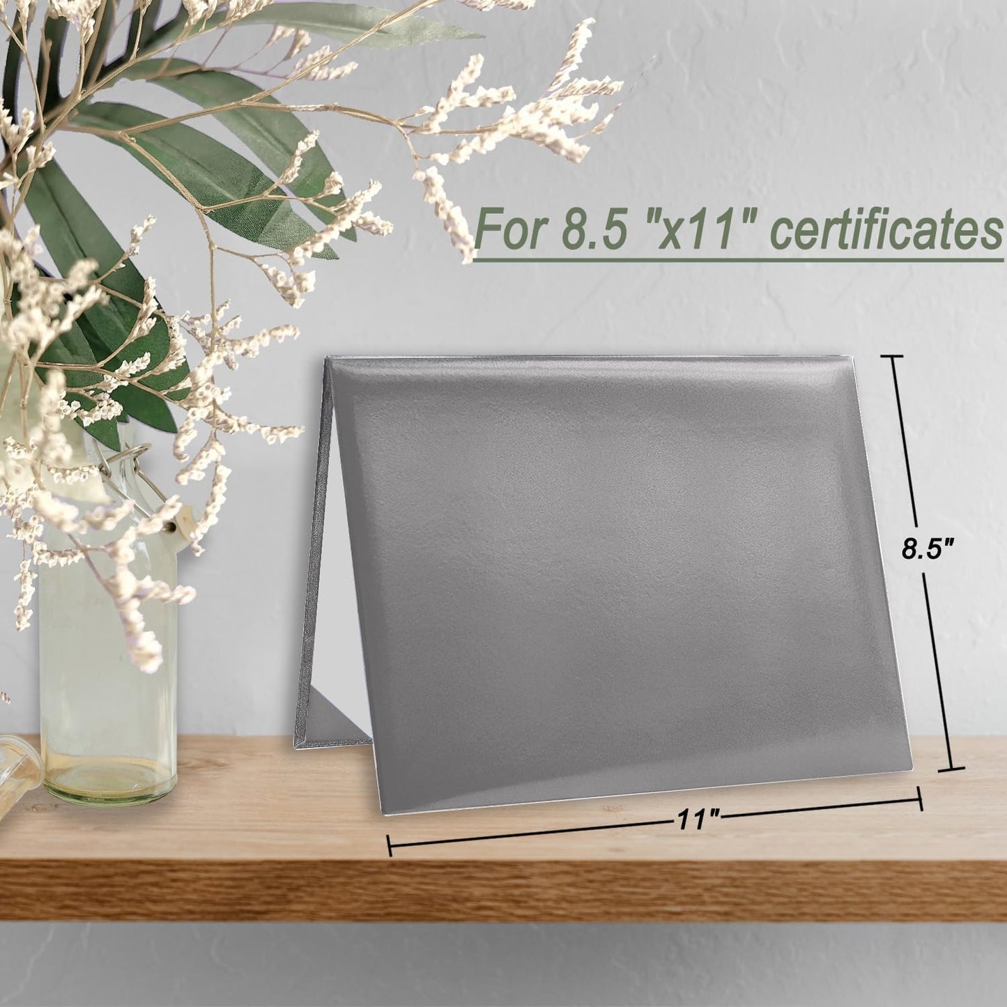 Certificate Holders 8.5"x11" Graduation Diploma Cover Document Leather Folders,Grey-100 Pack