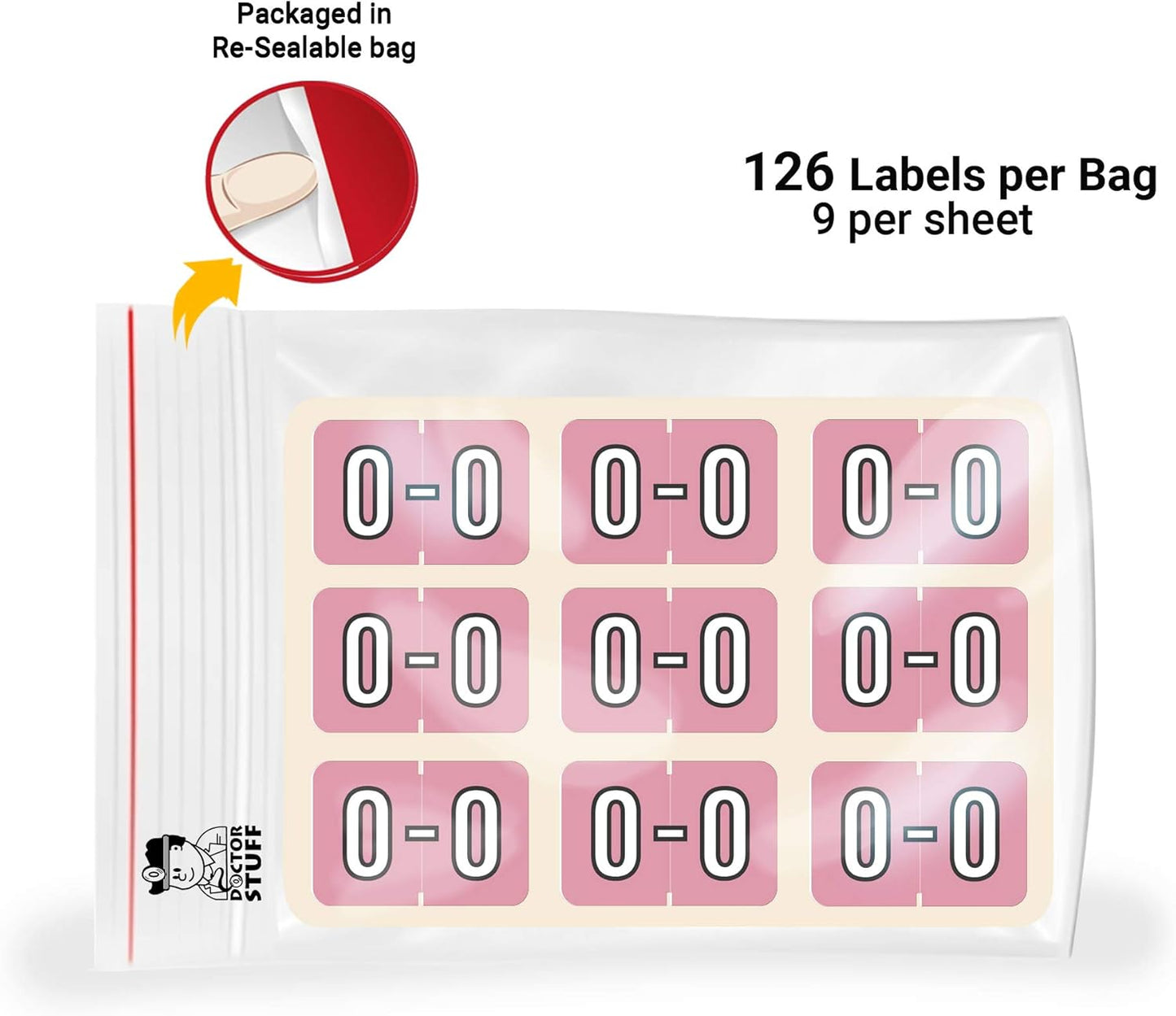 Doctor Stuff - File Folder Labels, Alphabet Letter O, Barkley/Sycom FABKM - BRAM Series Compatible Alpha Stickers, Pink, 1" x 1-1/2", 126 Labels/Package
