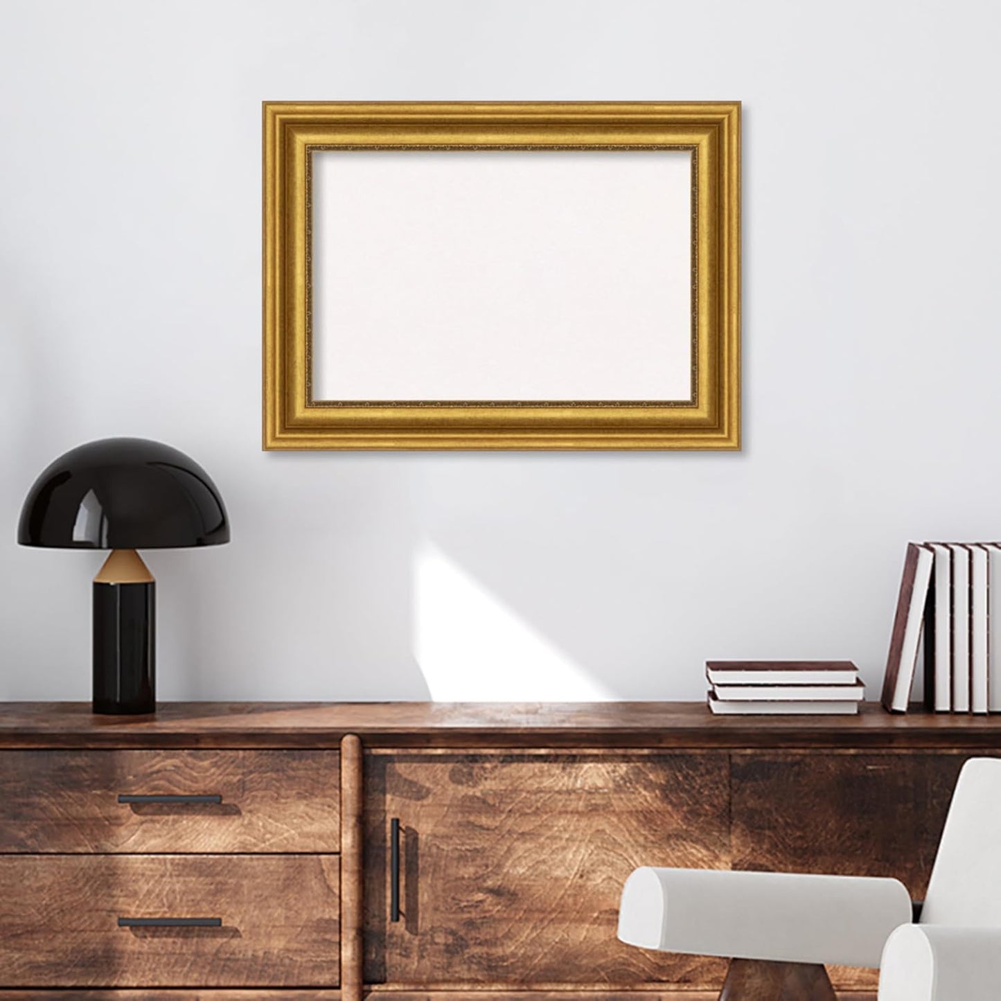 Amanti Art White Cork Board for Wall, 22x30 Vision Board with Gold Frame, Medium Corkboard Office Decor for Home Organization, Traditional Corkboard Pinboard to Display Items for Home Organization in