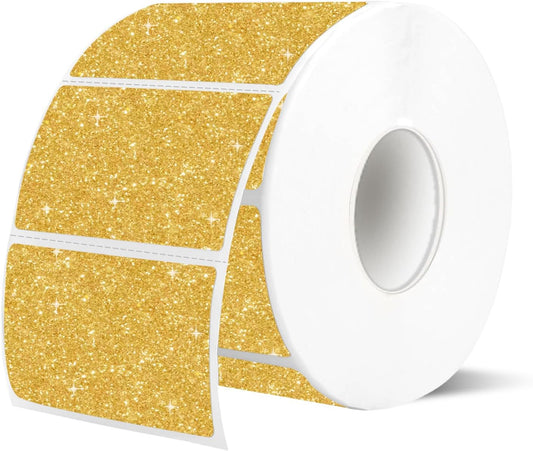 2.25"x1.25" Direct Thermal Labels, Holographic Thermal Printer Labels for Barcode, Self-Adhesive Address Shipping Thermal Label Stickers-1 Roll, 300 Labels, Holographic Gold