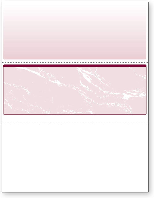 DocuGard Standard Burgundy Marble Middle High Security Check Paper - Laser/Inkjet Printer Compatible - 11 Security Features - 500 Blank Business Checks (04511)