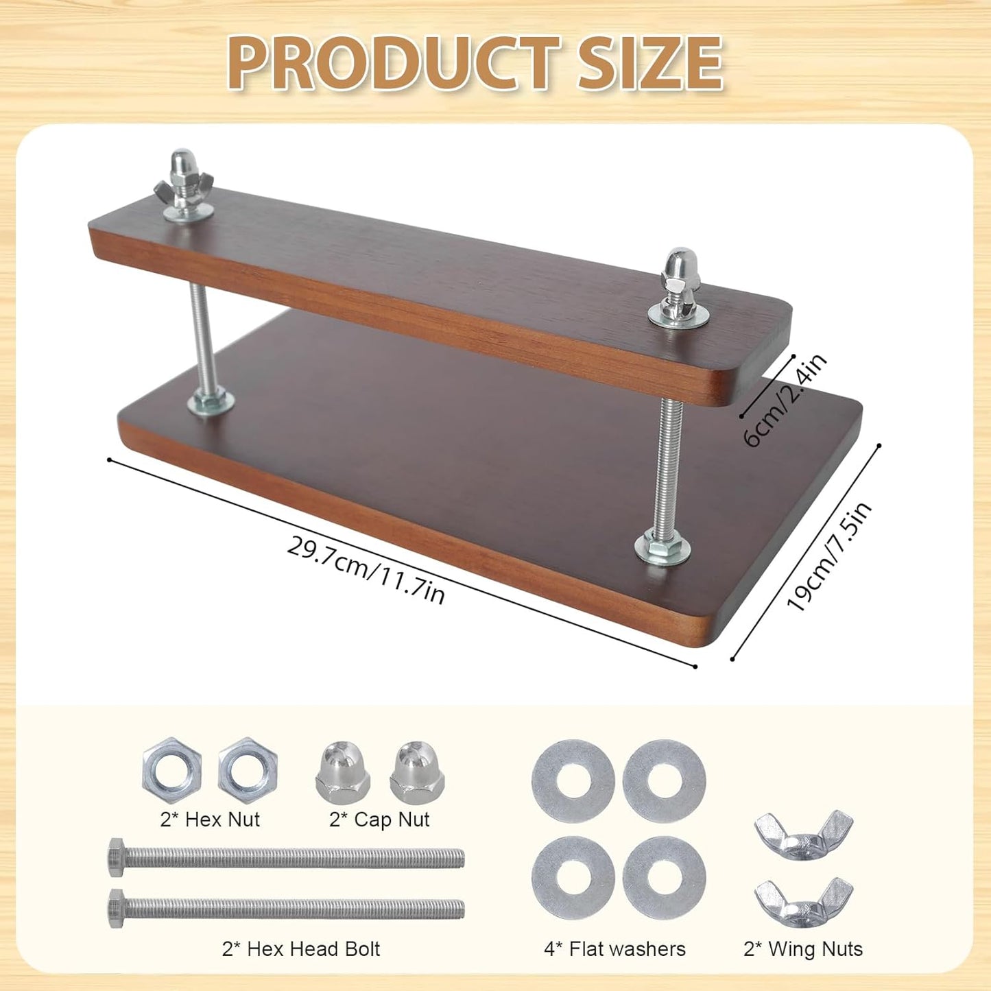 Stranthother 11.8 * 7.6 inch Small Wooden Book Press Book Binding Press Kits Books Lovers Gifts Flower Paper Press Kits