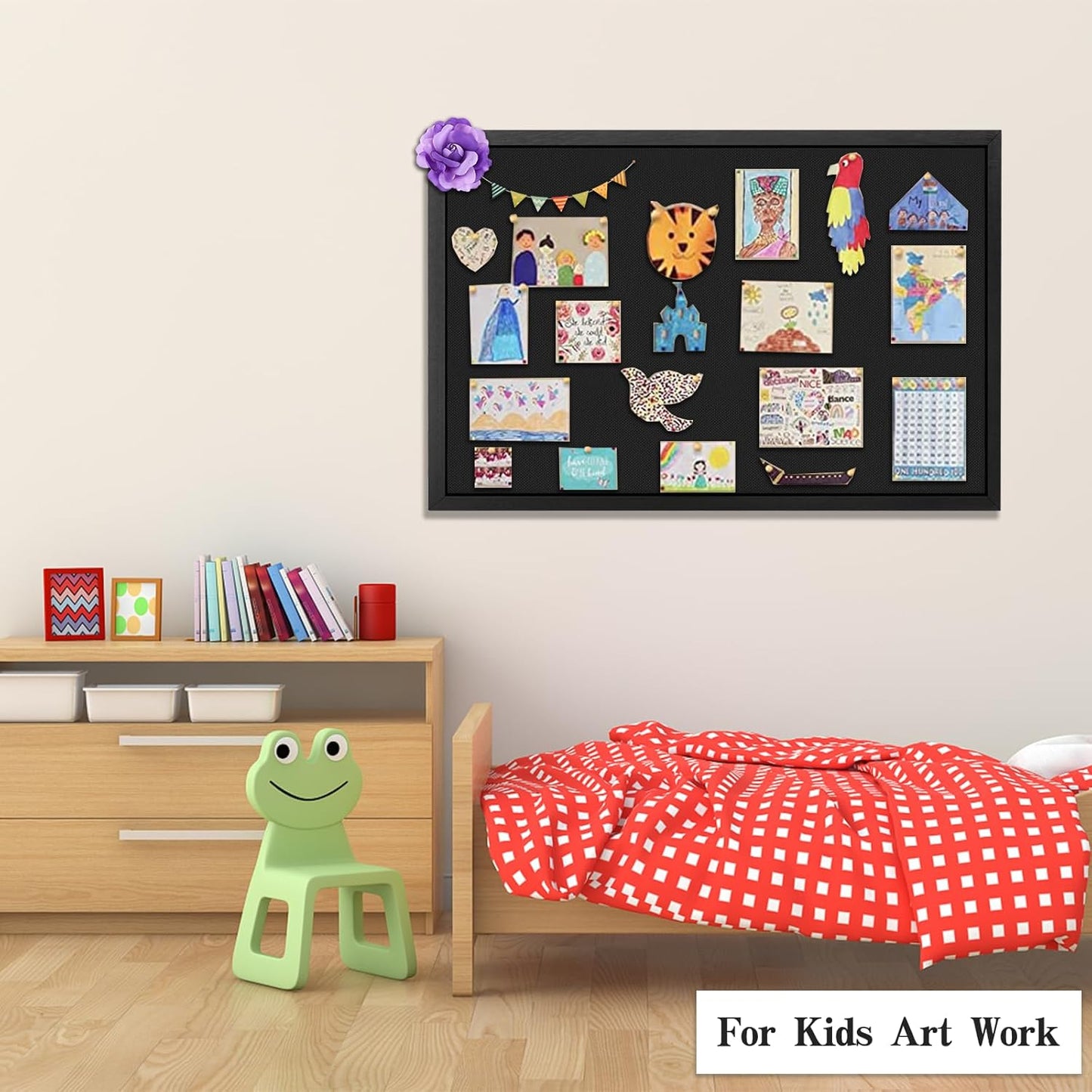 Miratino Large Bulletin Board, 36 "x 24" Black Cork Boards for Walls with Frame, Pin Display Board Vision Board for Home School Office Decor