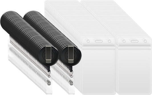 100 Pcs Badge Reel, ID Badge Holder Retractable Clip, Keychain Badge Reel，Badge Clip, Bulk Lanyard for Wear Keys, ID Card, Name Hold