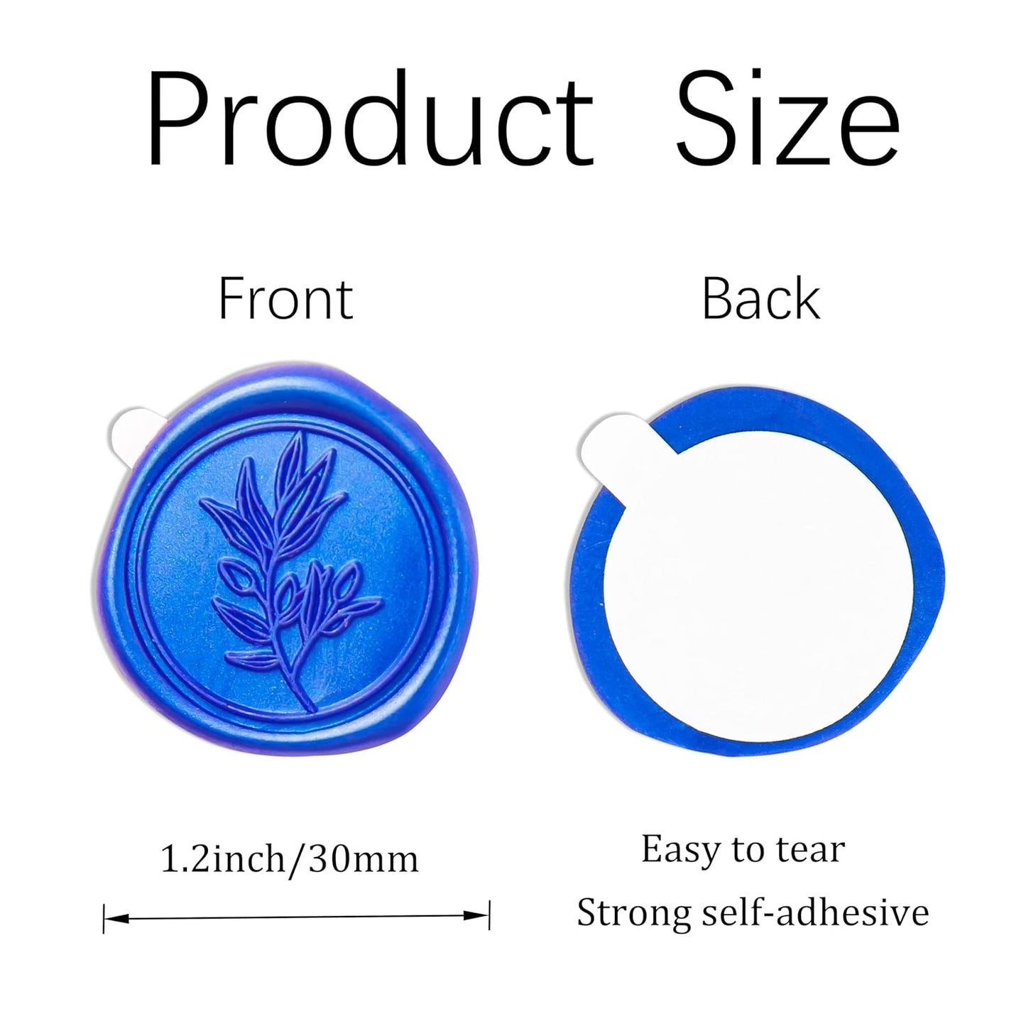 PONATIA Eucalyptus Wedding Invitation Envelope Seal Stickers, 50 Pcs Self- Adhesive Royal Blue Stickers, Perfect for Invitation, Envelopes, Christmas Cards, Gift Wrapping, Party Menu Décor