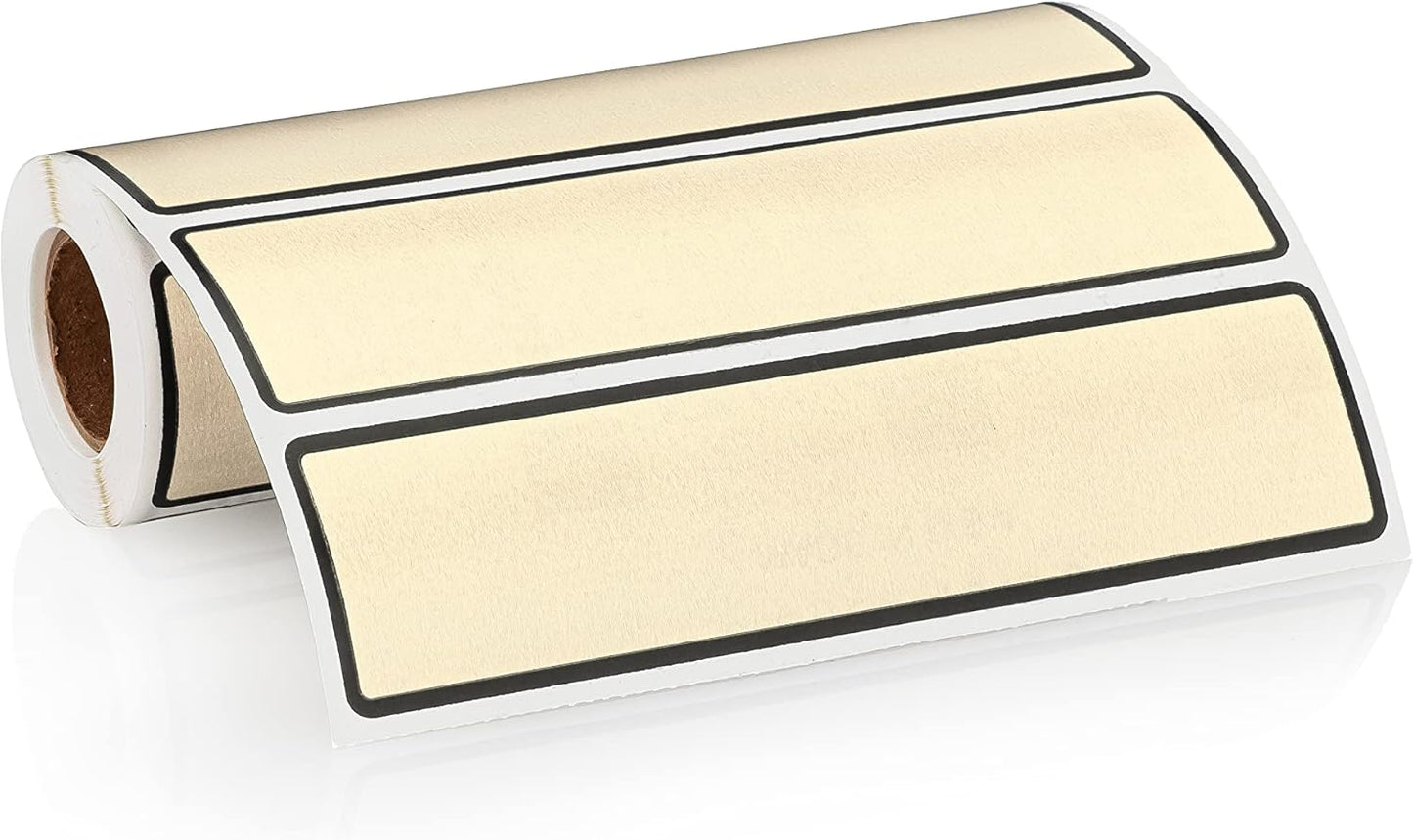 Carstens Adhesive Sticker Labels, 5 3/8” x 1 3/8”, Binder Labels for 1.5” – 4” Ring Binder Spines, Tan, Roll of 200