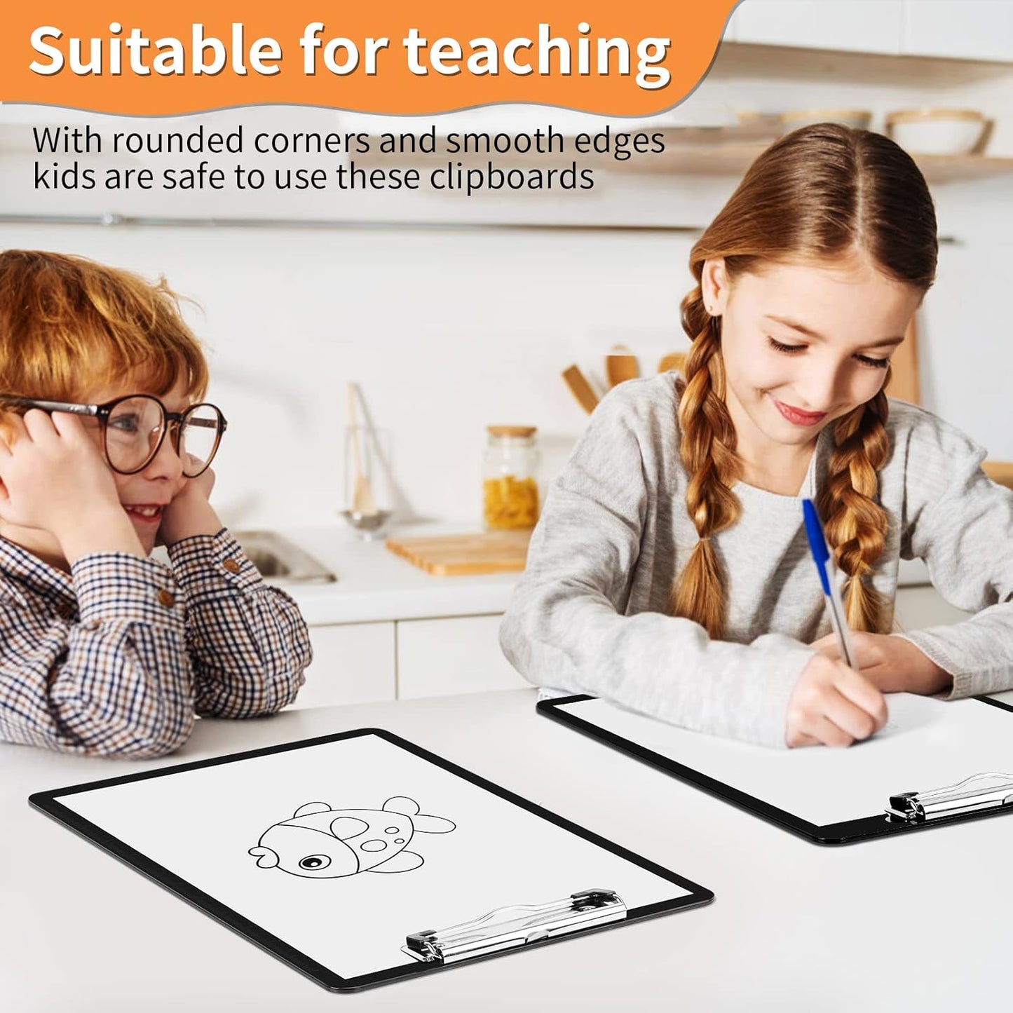 Black Clipboards, PANDRI 6 Pack Plastic Black Clipboards with Low Profile Clip 12.5 x 9 Standard Letter Size Clipboard for classrooms Office