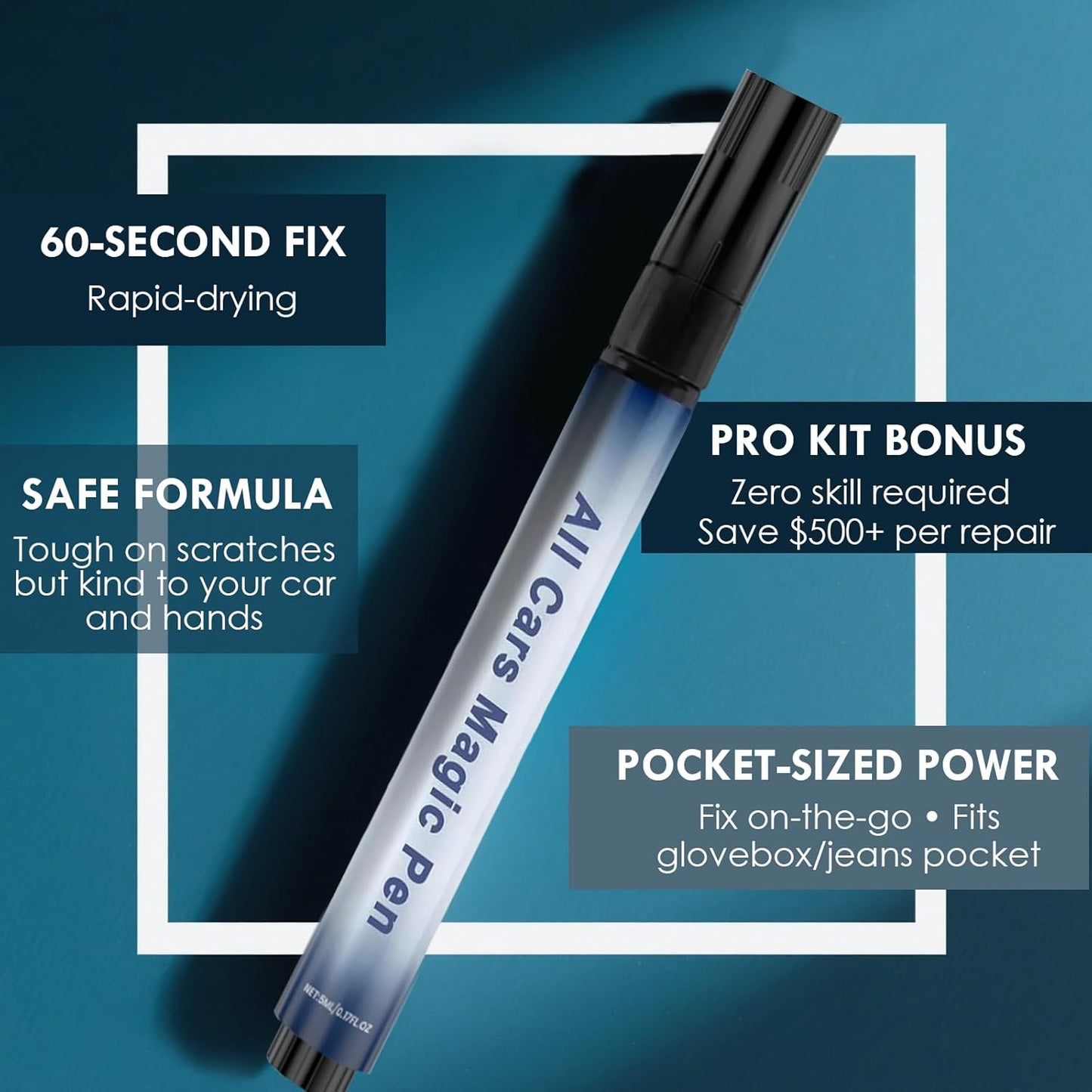 All Cars Magic Pen, Car Scratch Remover, Quick Fix for Scratches and Paint Damage, Weatherproof Fits All Car Colors (2pcs)