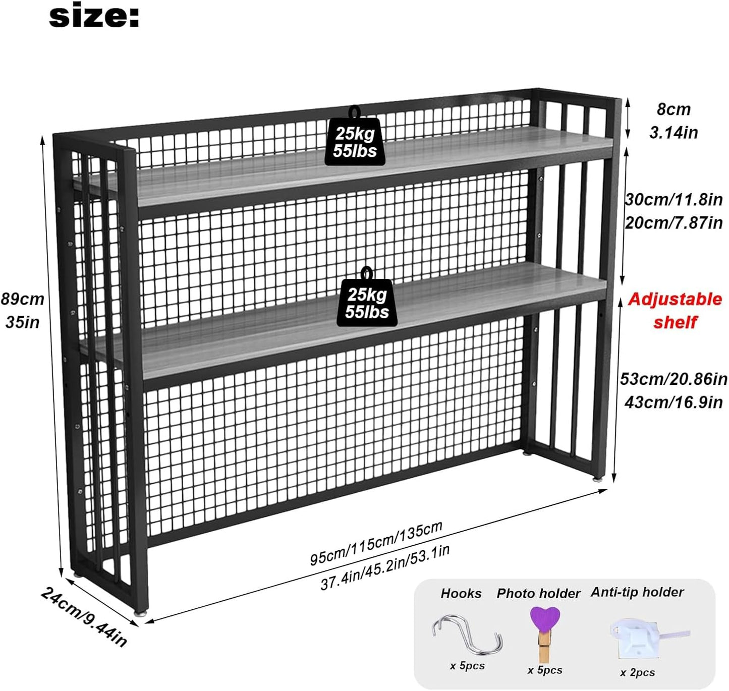 FPIGSHS Adjustable Desk Bookshelf Organizer Rack, Desktop Bookcase for Computer Desk，Office Supplies Organizers and Accessories Storage Display Shelf (E, 135cm)