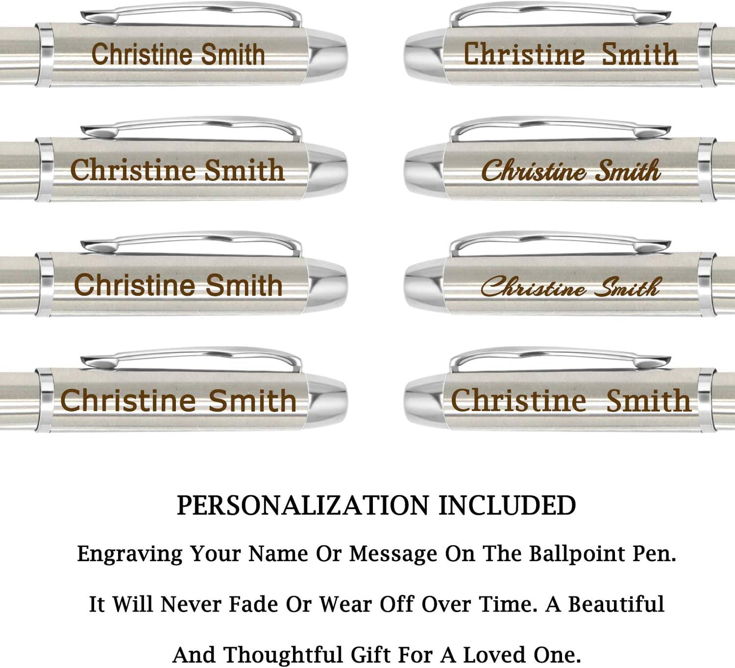 Amlion Personalized Pens Custom Engraved Pen with Name, Refillable Medium Refill, Personalized Gifts for Men Women