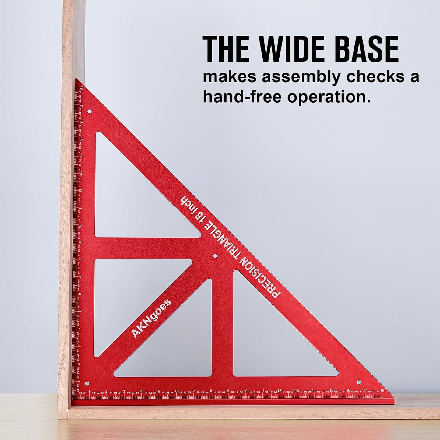 Precision Triangle Square 12inch, Metric & Imperial Scale Framing Square for Precise 90 and 45-Degree Measurement, Aluminum Alloy Architect Ruler for Carpenter