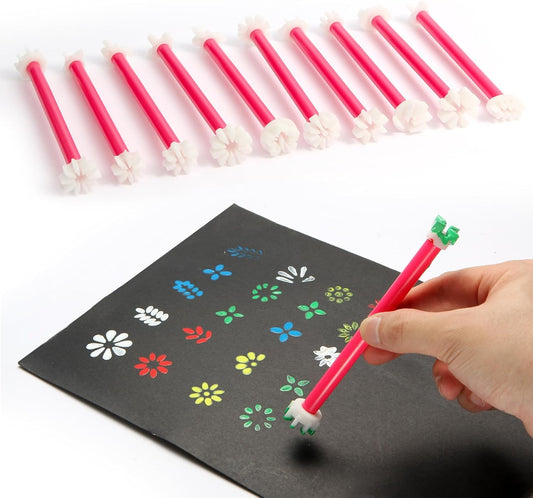 DAFENCHI Flower Floral Dotting Tools for Dot Painting, 20 Shapes Dotting Pens, Mandala Dot Art Tool for Rocks, Embosssing Tools for Painting Dots, 10 Pens