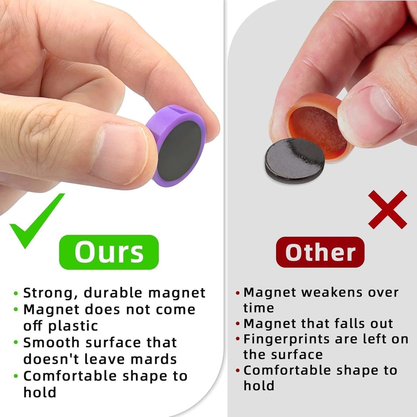 Qualsen Fridge Magnet, 20 Pack Cute Magnets for whiteboard, Refrigerator, Locker, Office, Classroom, Kitchen (Black)