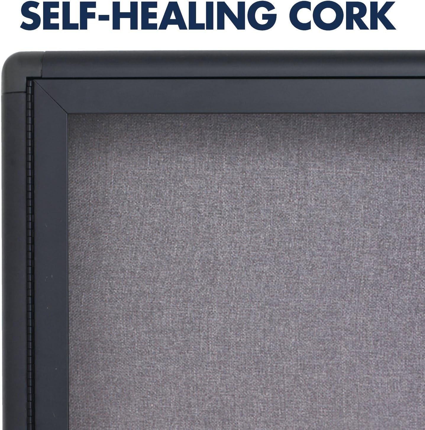 Quartet Enclosed Radius Fabric Bulletin Board, 6' x 4', 3 Door, Graphite Frame (2367L)