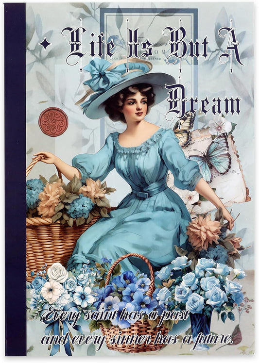 Auguro Vintage Scrapbook Stickers Book 24 Sheets 480 Pre-Cut People Stickers for Scrapbooking Washi Sticker Journal Sticker for Adults Junk Journal Supplies