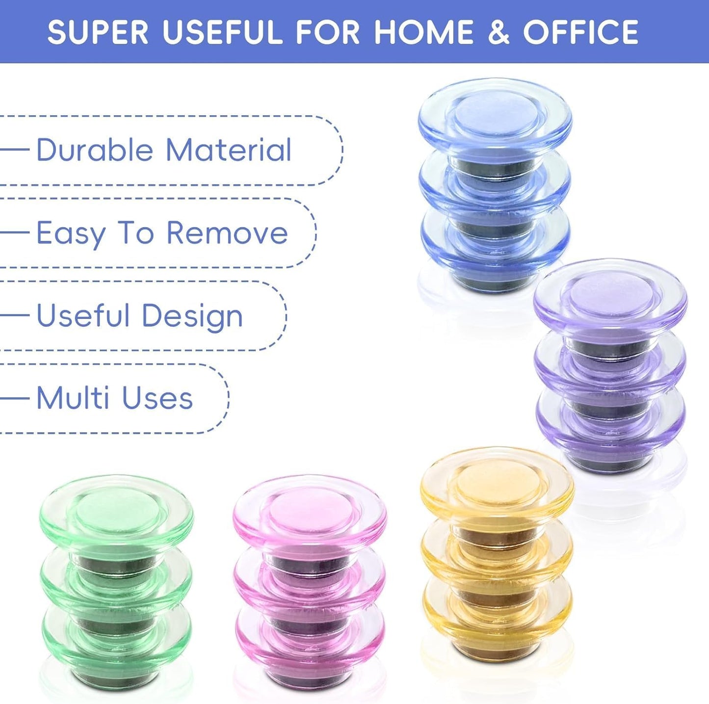 Qualsen Magnets for Whiteboard, Round Fridge Magnets for Dry Board Decorative, Teacher Supplies for School, Classroom, Home, Office, Locker (10pcs- Crystalline Hat)