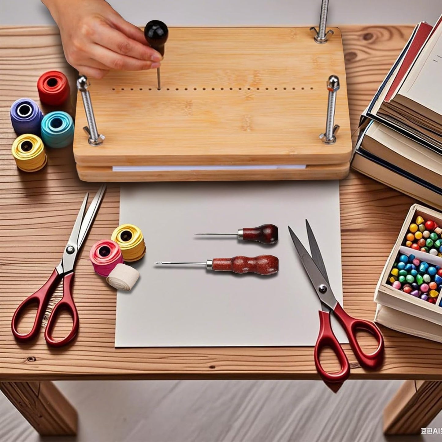 Book Binding Kits Wooden Book Press 11.8x7.56 inch Large Bookbinding Press Portable Binding Press for Binding Machine Bookbinding Supplies for DIY Bookbinding Easy Assemble